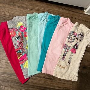Tshirt bundle 7 Colorful  T-Shirts for girls size 4/5